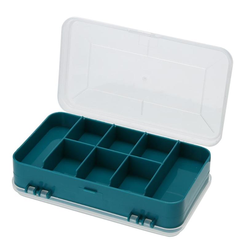 휴대용 보관 용기 양면 녹색 소형 부품 도구 보관, 낚시 태클 박스, 8 칸